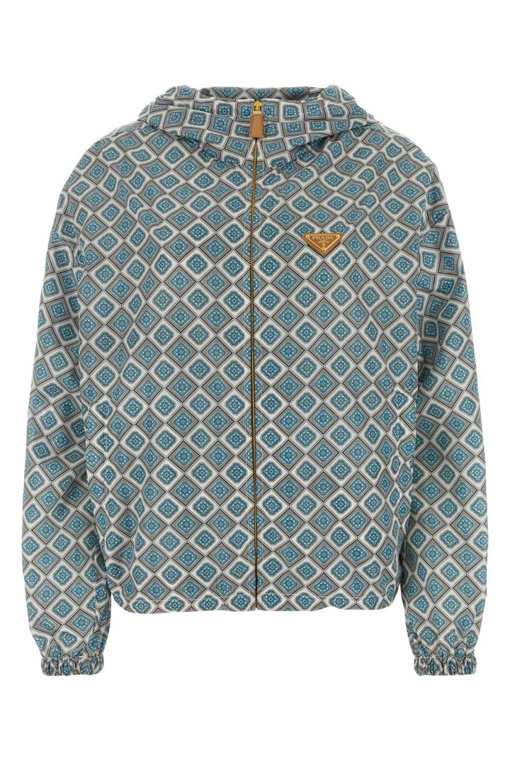Prada Women Printed Nylon Windbreaker