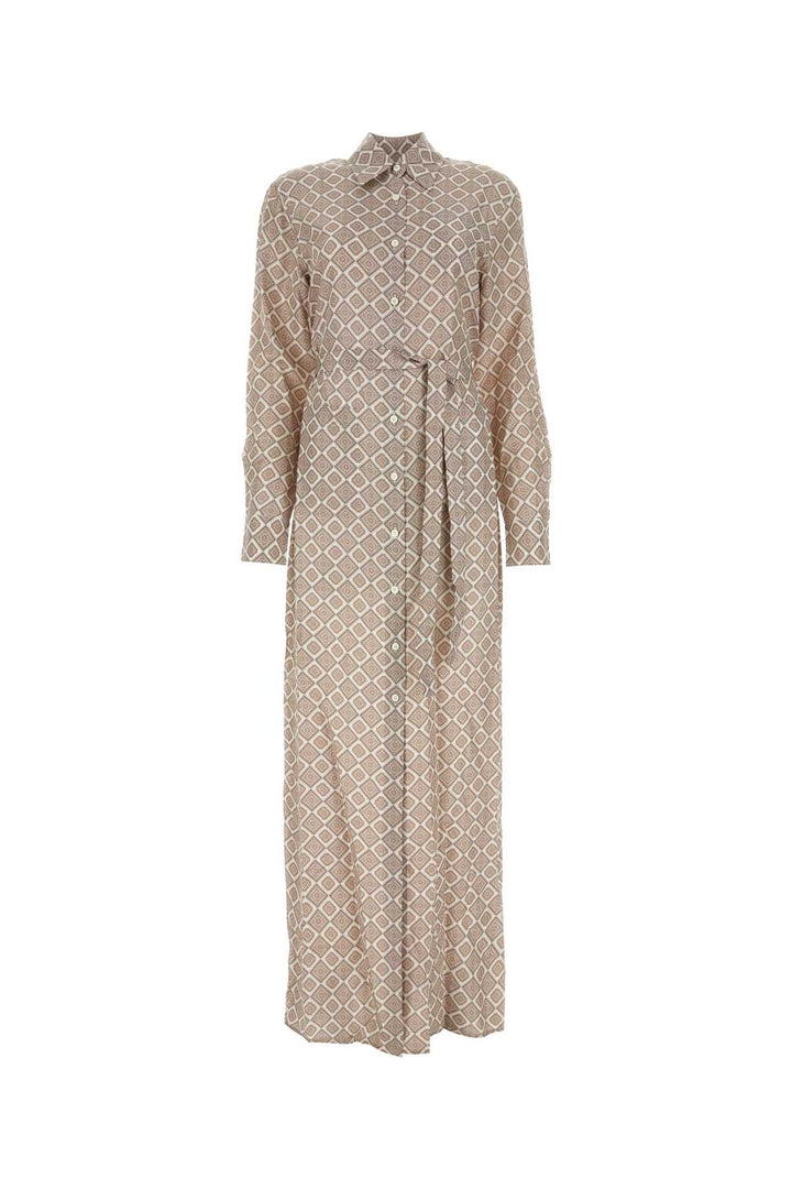 Prada Women Printed Silk Shirt Dress