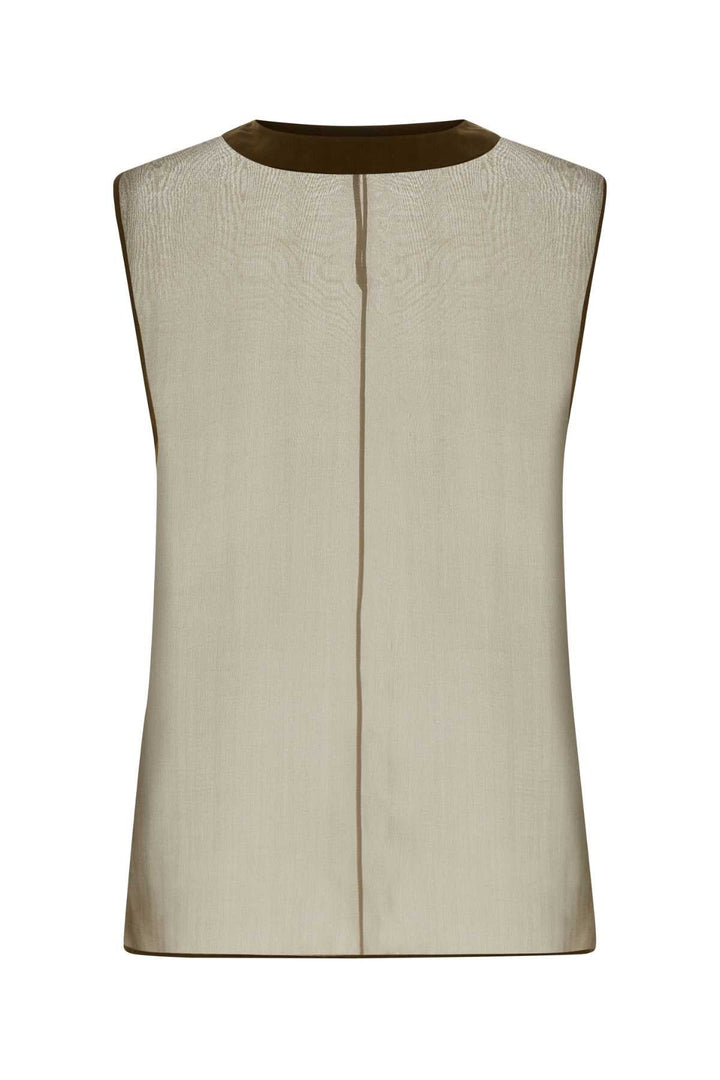 Saint Laurent Women Khaki Muslin Top