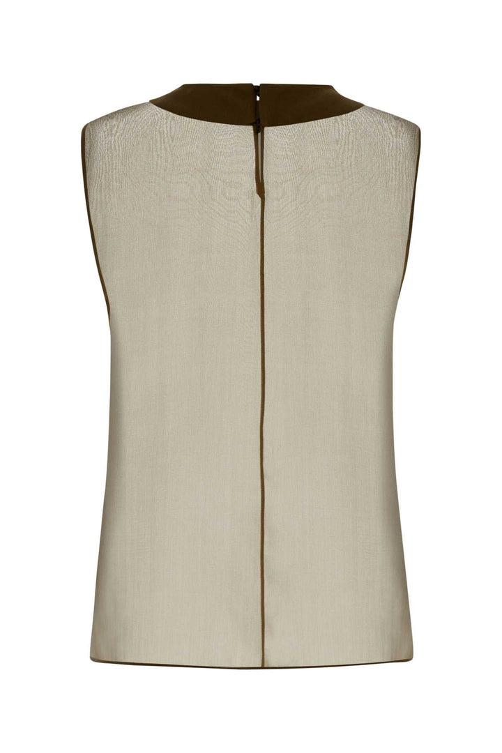 Saint Laurent Women Khaki Muslin Top