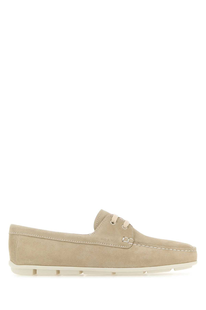 Prada Women Sand Suede Driver Loafers
