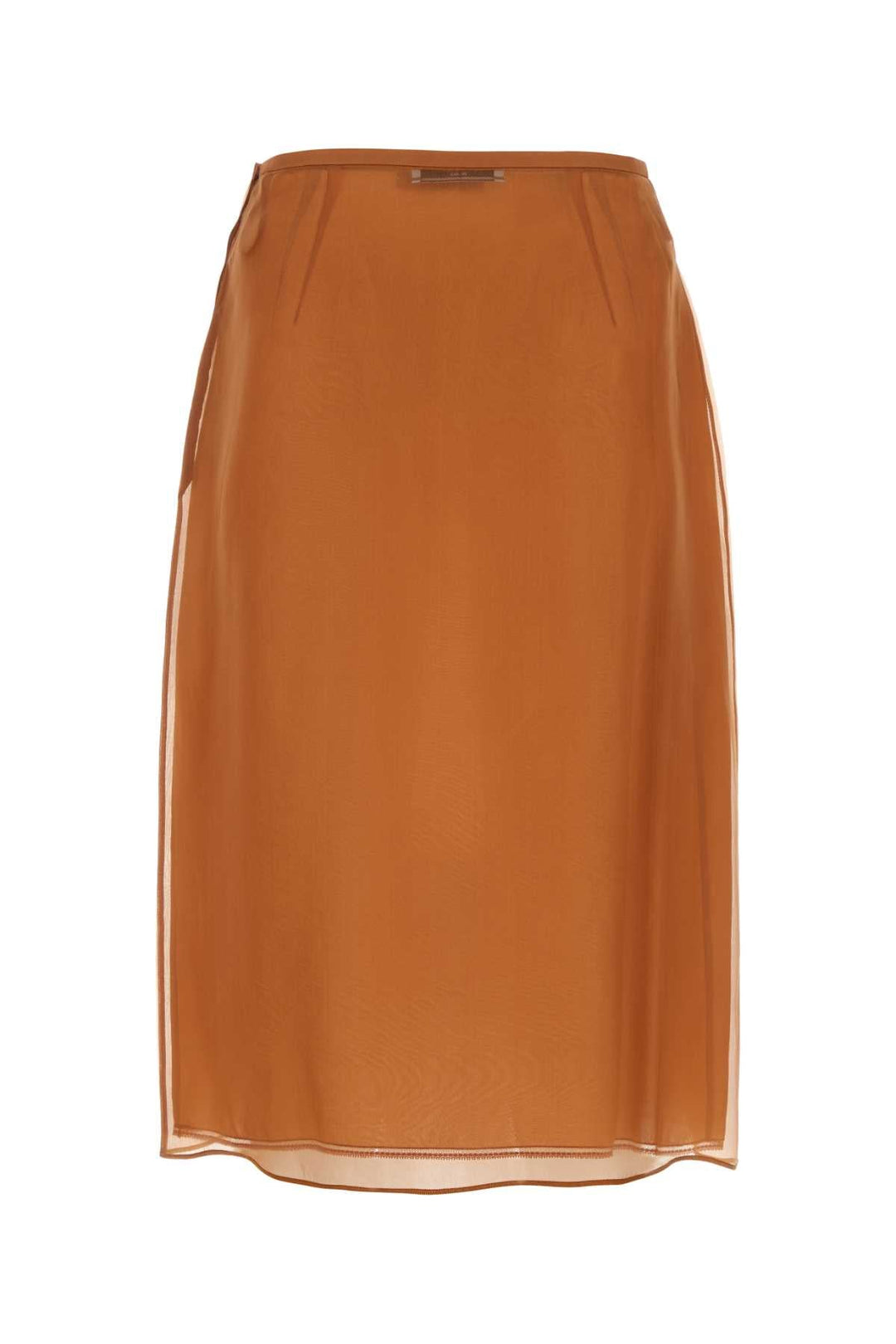 Prada Women Copper Organza See-Through Skirt