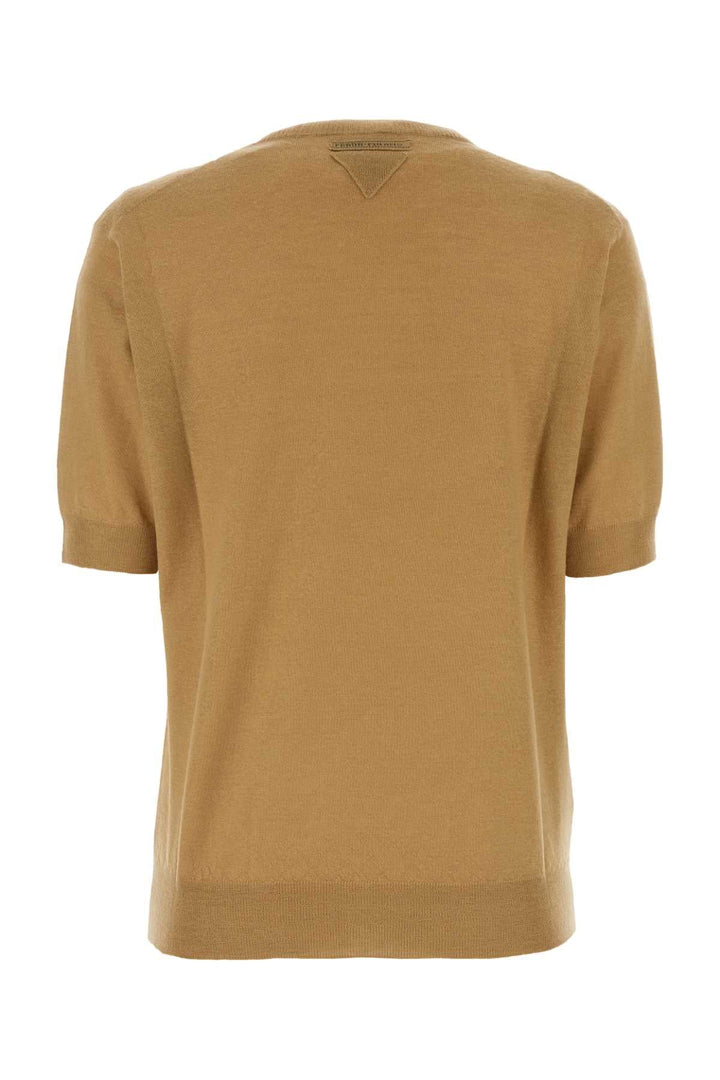 Prada Women Camel Cashmere Sweater