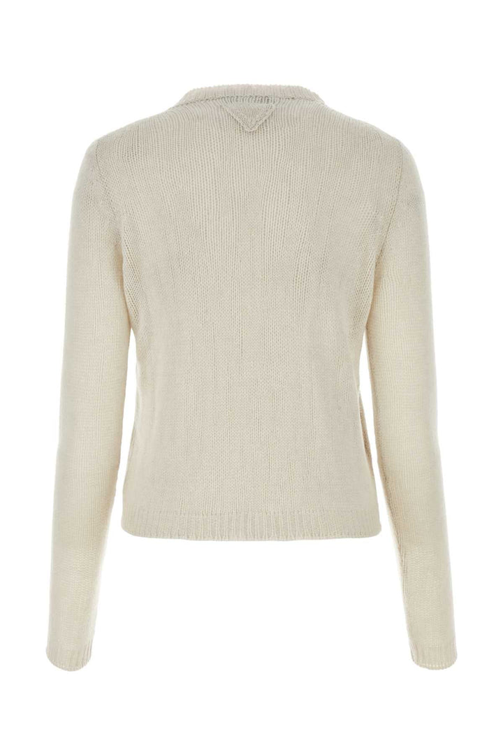 Prada Women Chalk Cashmere Sweater