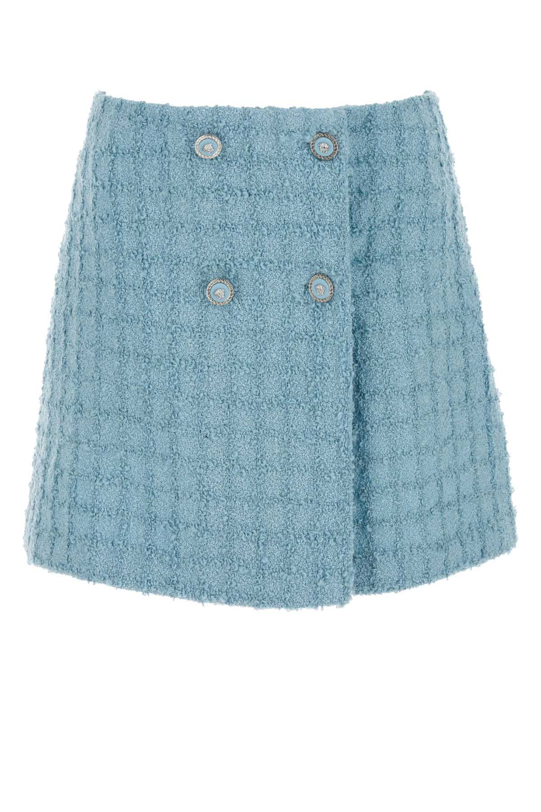 Versace Women Light-Blue Boucle Mini Skirt