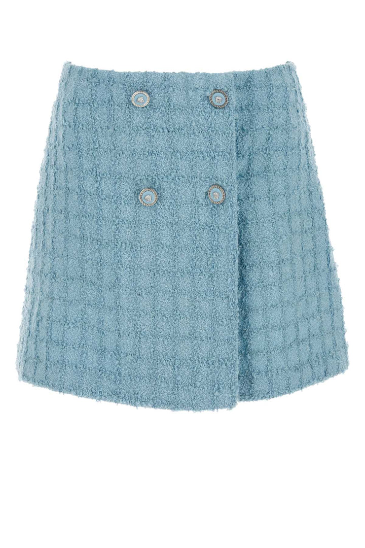 Versace Women Light-Blue Boucle Mini Skirt
