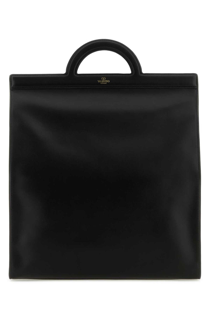 Valentino Garavani Men Black Leather Shopping Bag