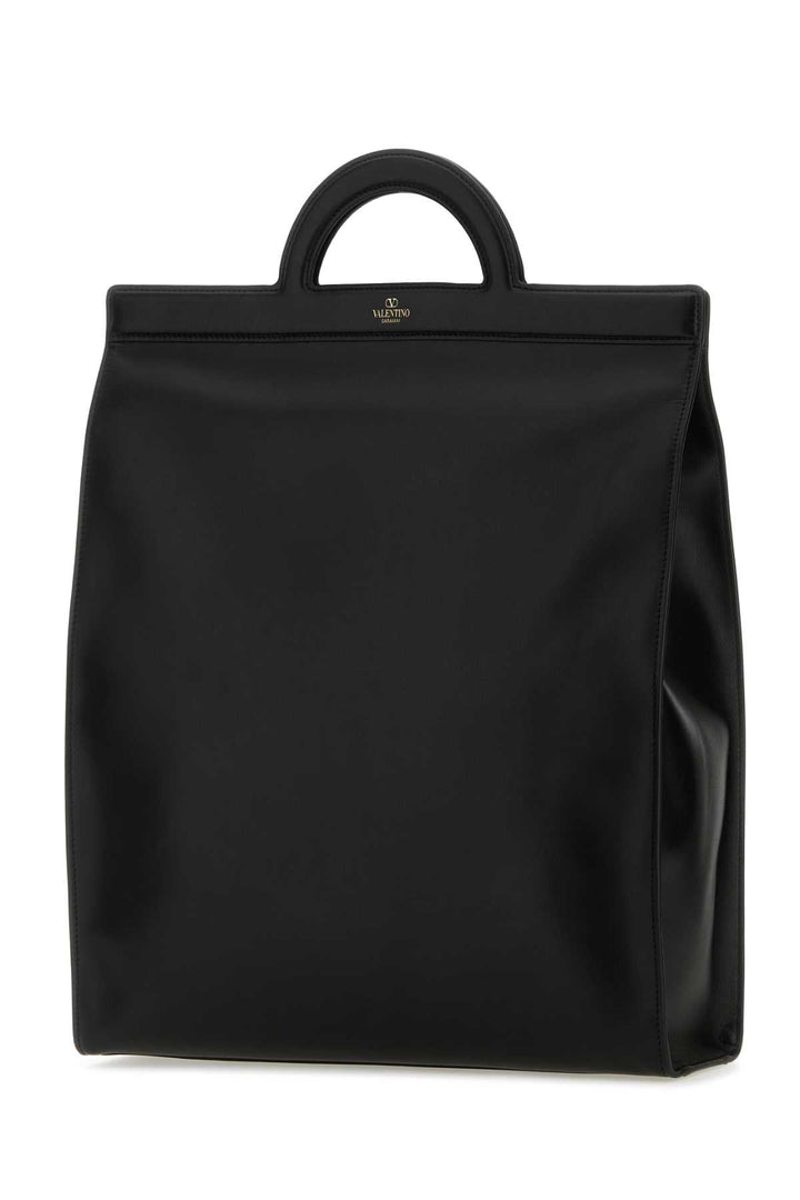 Valentino Garavani Men Black Leather Shopping Bag