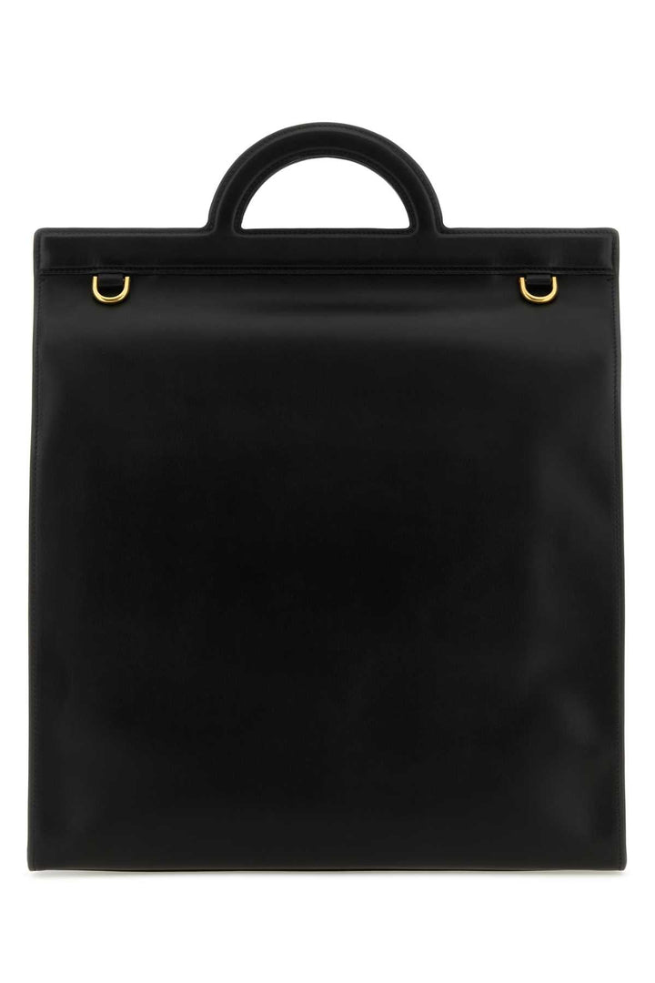 Valentino Garavani Men Black Leather Shopping Bag