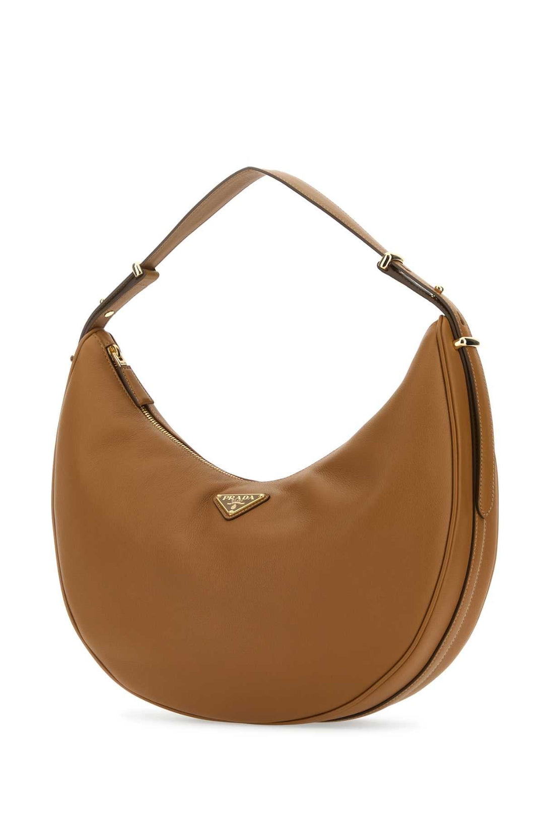 Prada Women Caramel Leather Big Arqu㨠Handbag