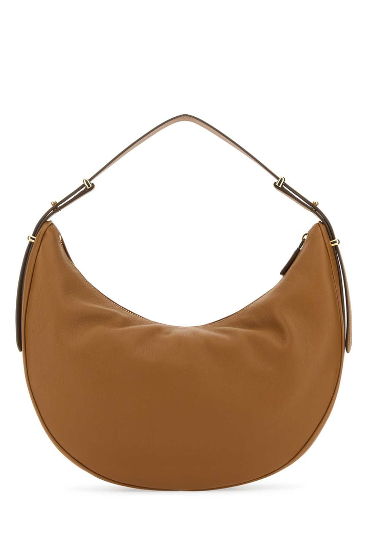 Prada Women Caramel Leather Big Arqu㨠Handbag