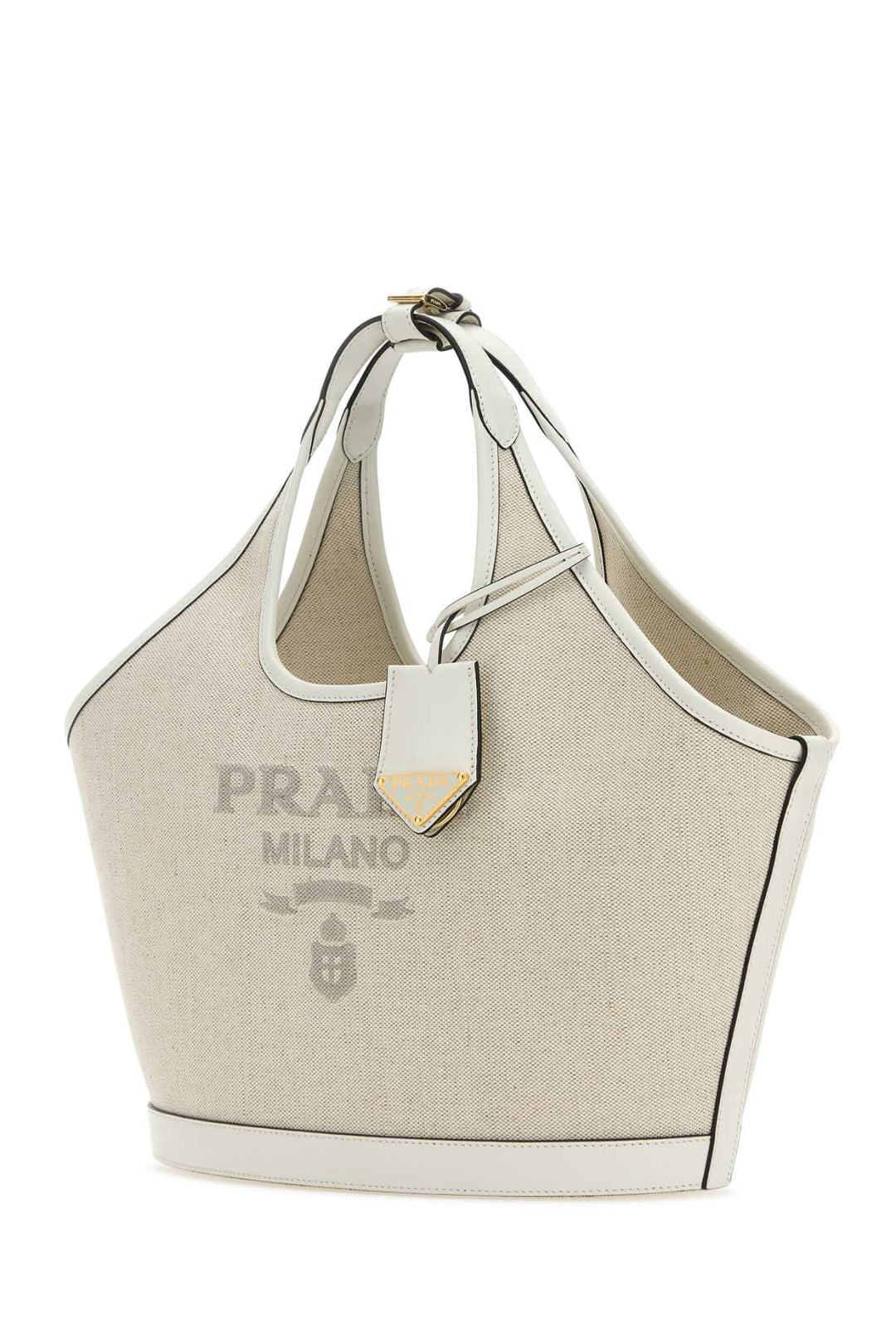Prada Women Sand Canvas Handbag