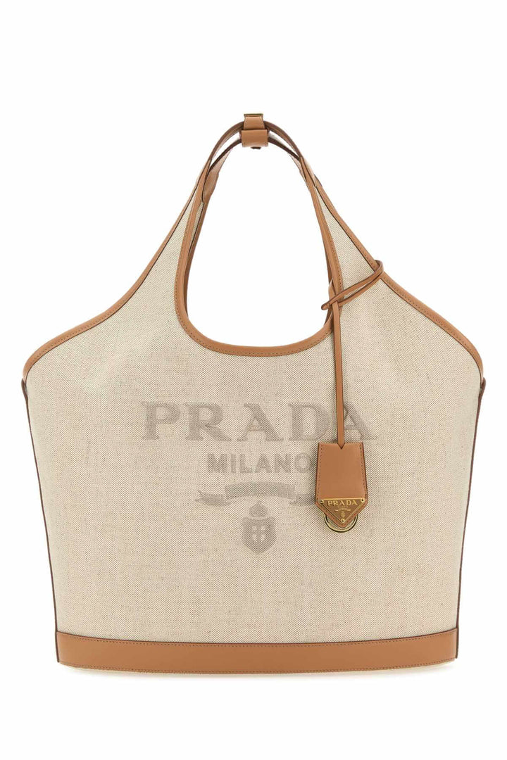 Prada Women Sand Canvas luxury Handbag
