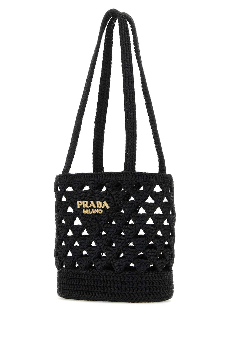 Prada Women Black Straw Handbag