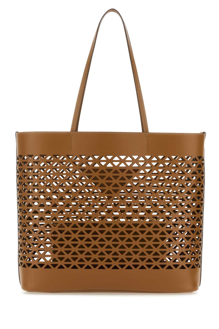 Prada Women Caramel Leather Shopping Bag