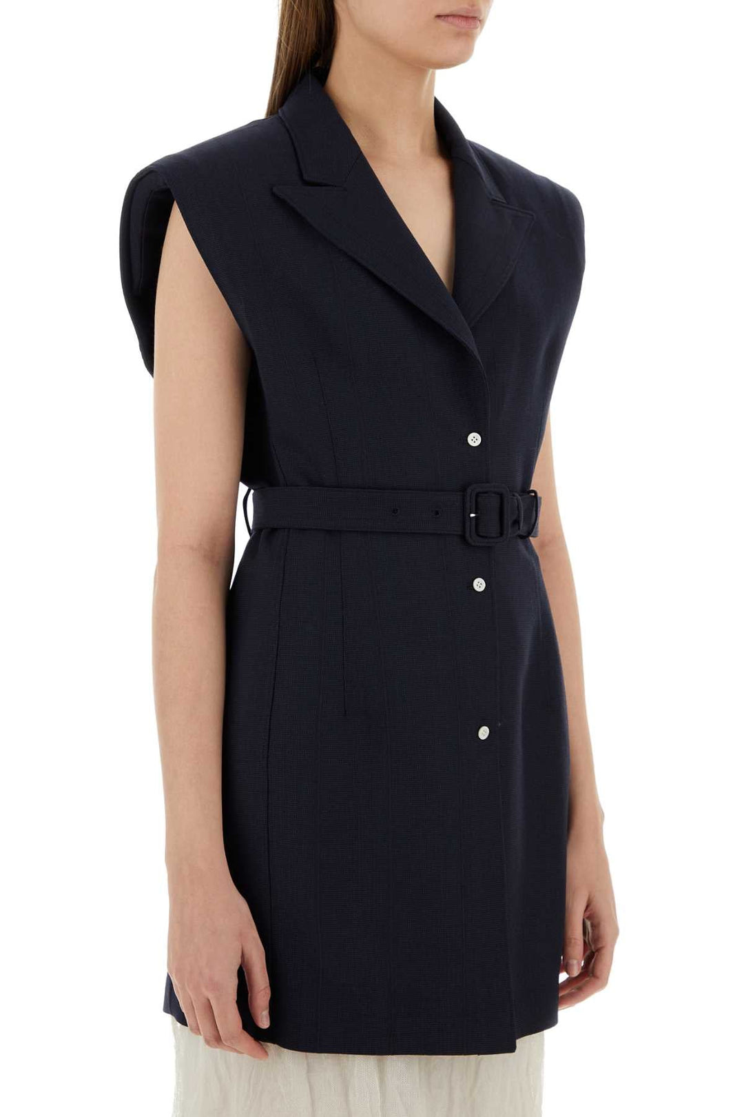 Prada Women Navy Blue Wool Vest