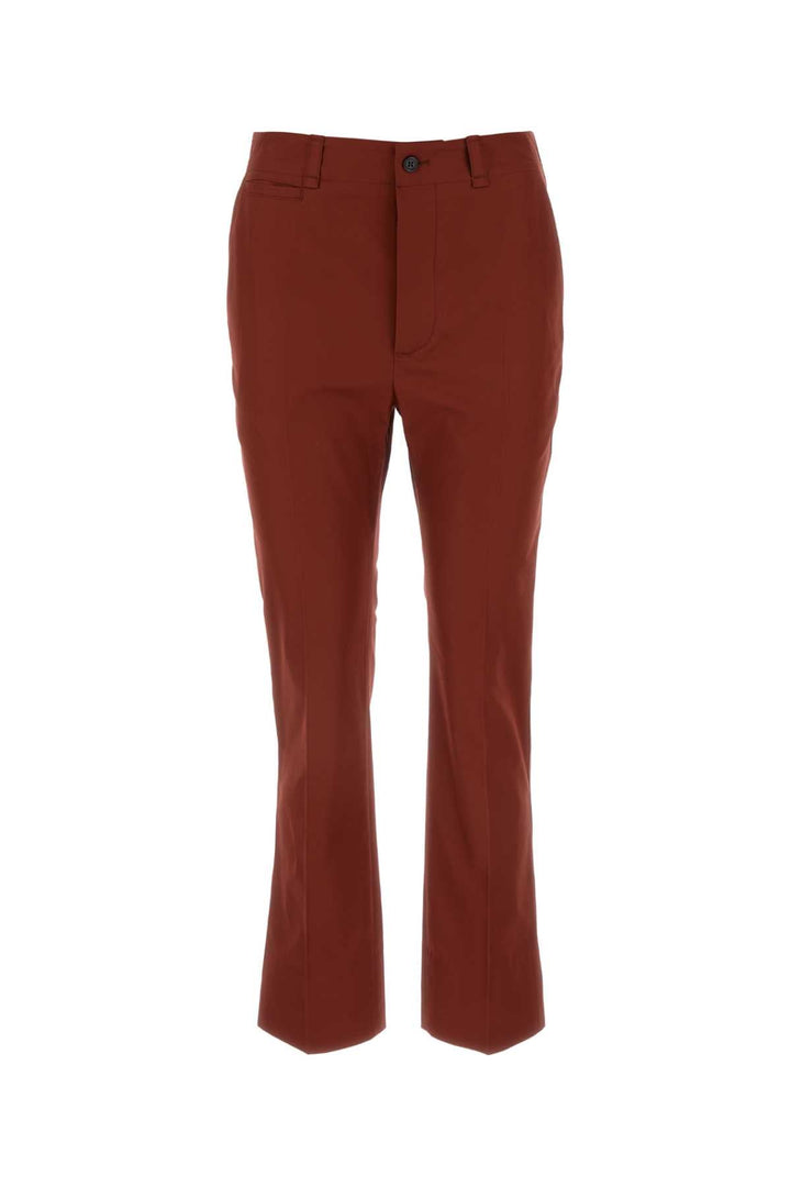 Saint Laurent Women Tiziano Red Cotton Pant