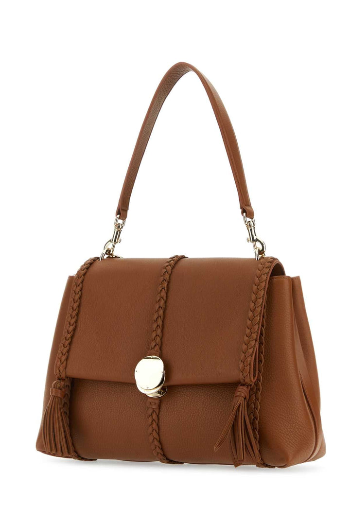 Chloe Women Caramel Leather Medium Penelope Handbag