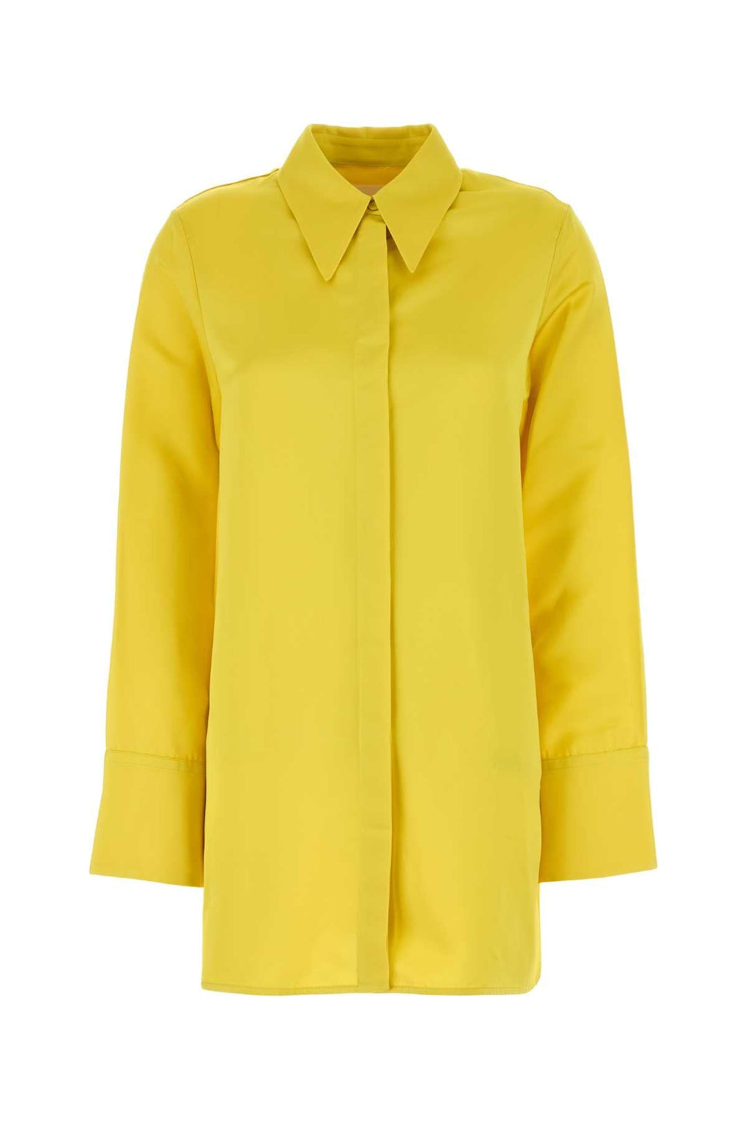 Jil Sander Women Yellow Satin Oversize Shirt