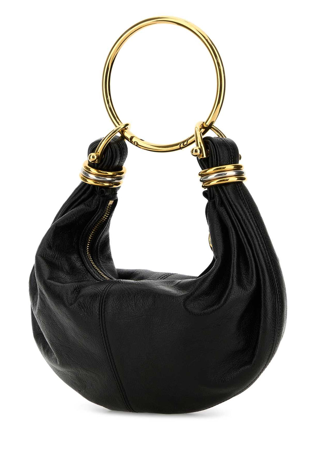Chloe Women Black Leather Bracelet Handbag