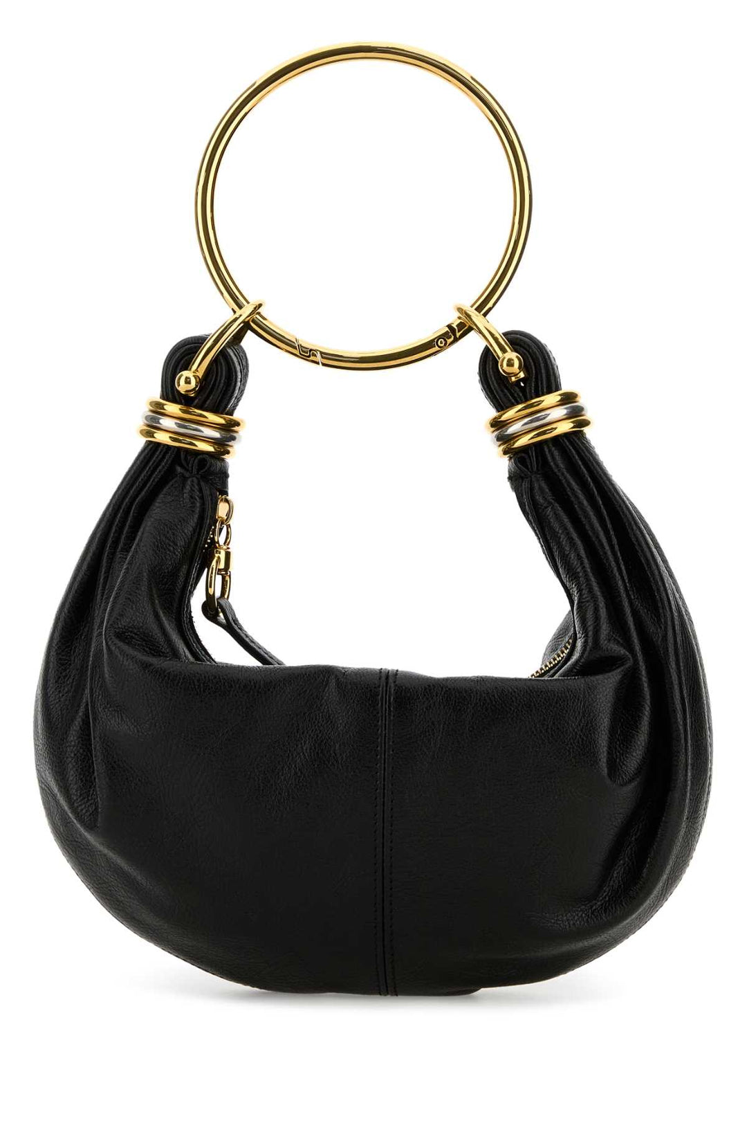 Chloe Women Black Leather Bracelet Handbag