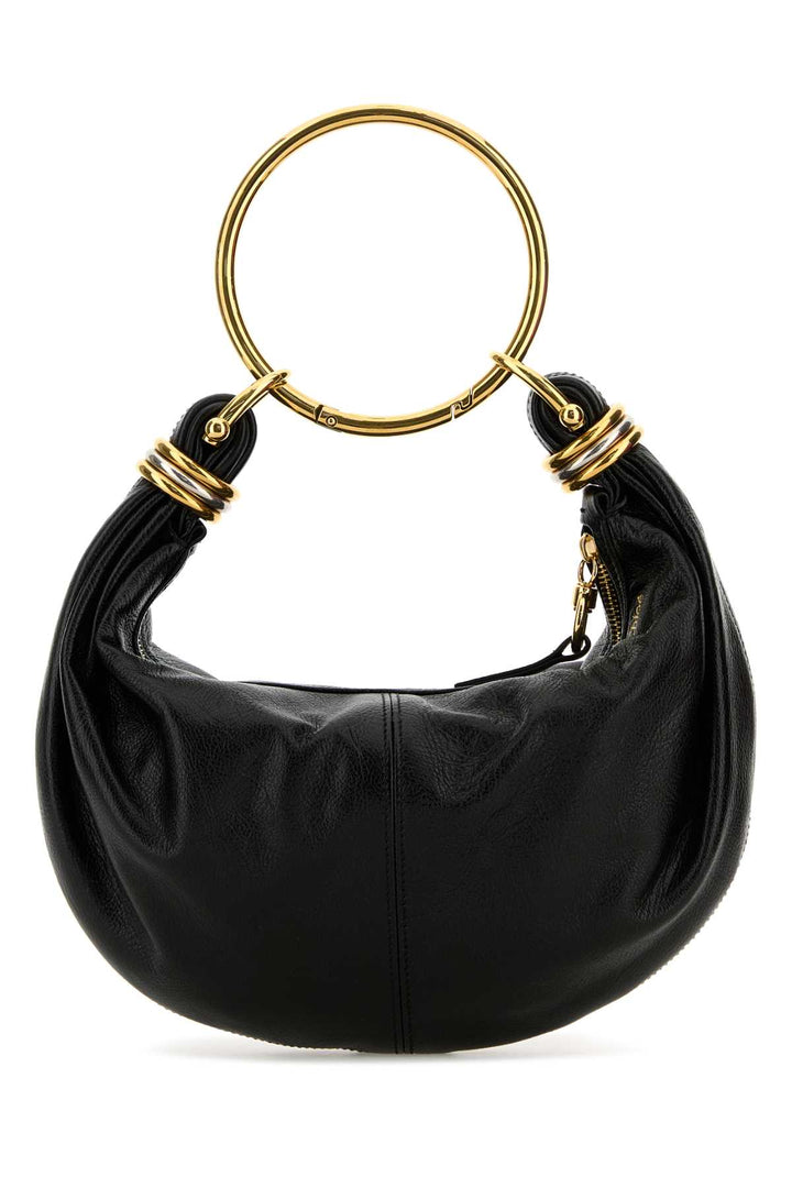 Chloe Women Black Leather Bracelet Handbag