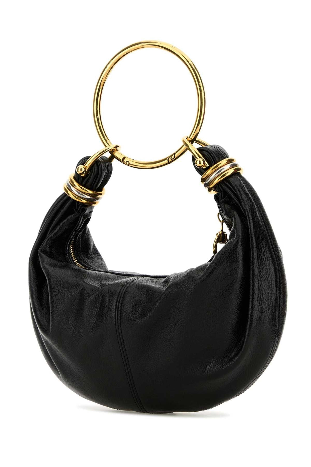 Chloe Women Black Leather Bracelet Handbag