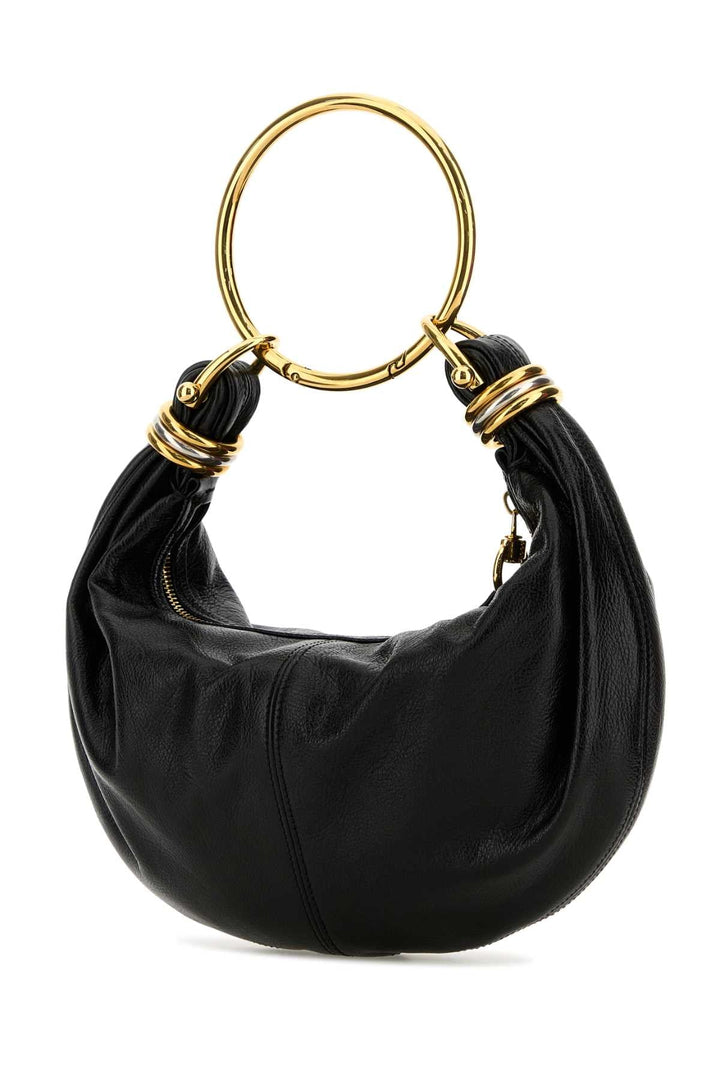 Chloe Women Black Leather Bracelet Handbag