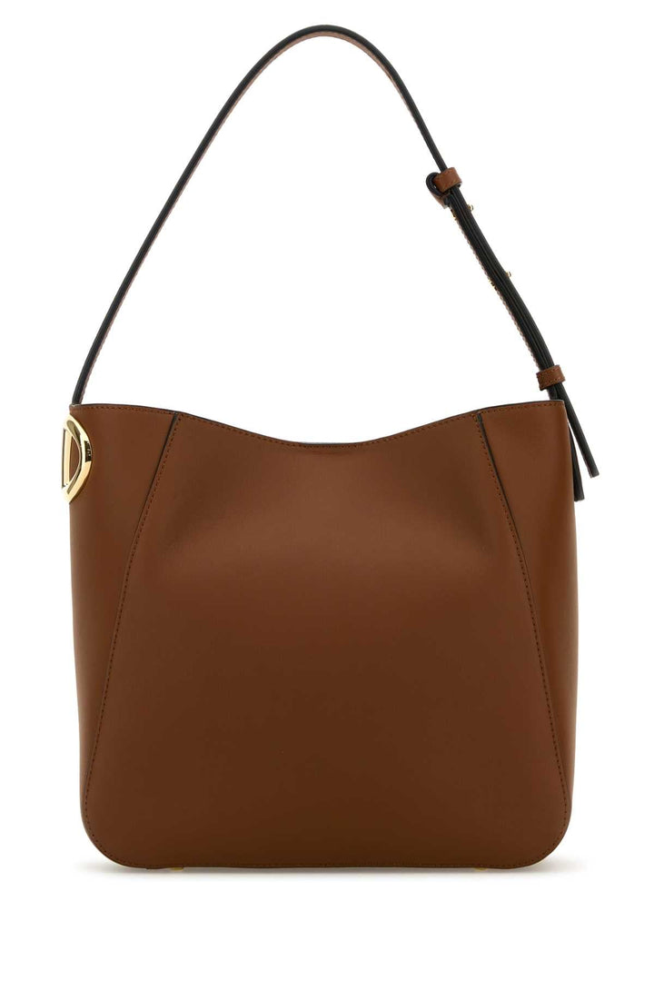 Valentino Garavani Women Brown Leather Vlogo Bucket Bag