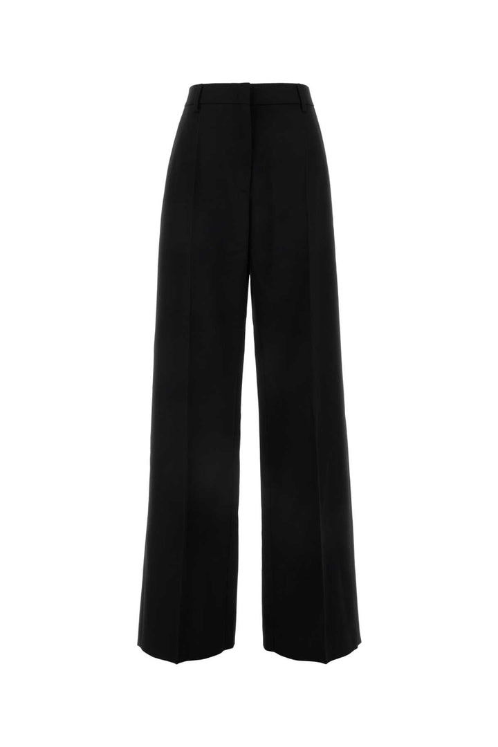 Valentino Garavani Women Black Wool Wide-Leg Pant