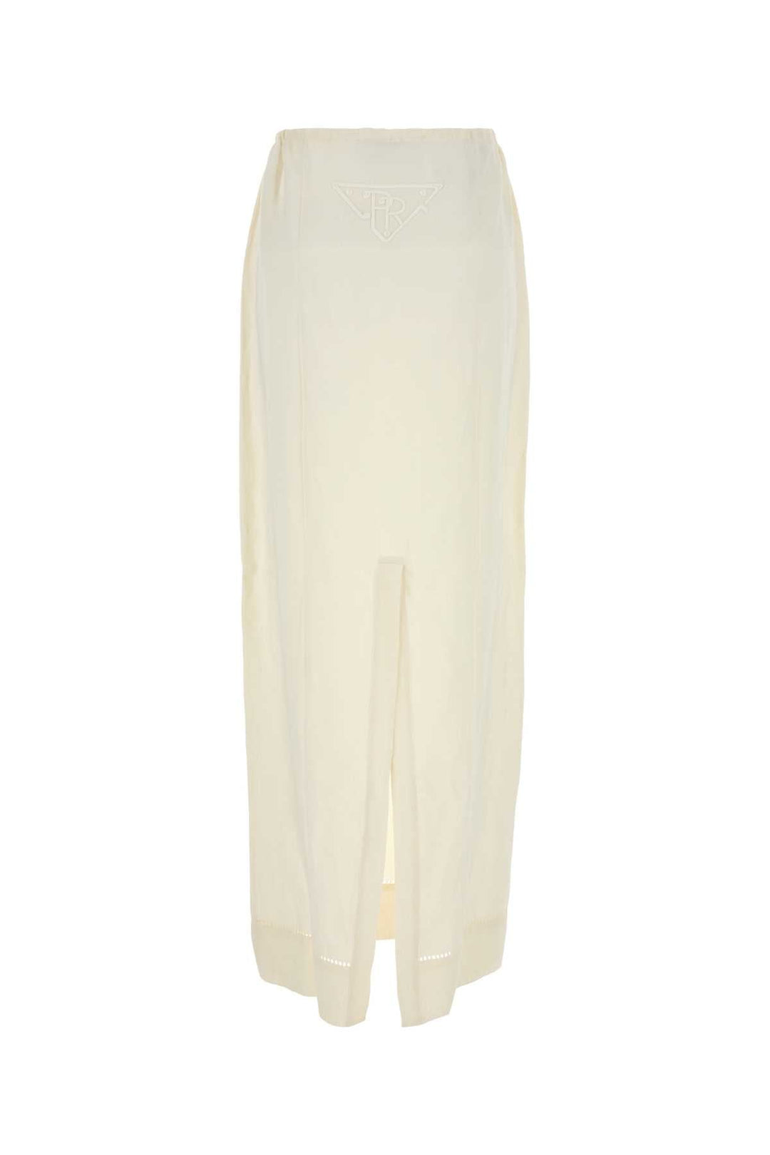 Prada Women Ivory Linen Skirt