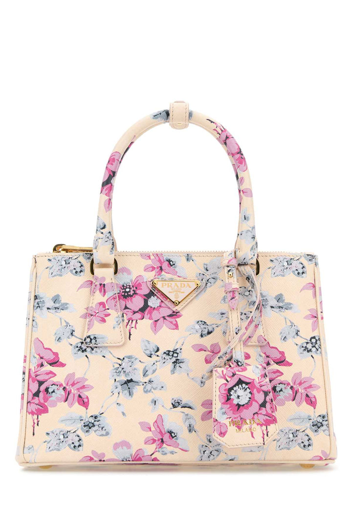 Prada Women Printed Leather Mini Galleria Handbag