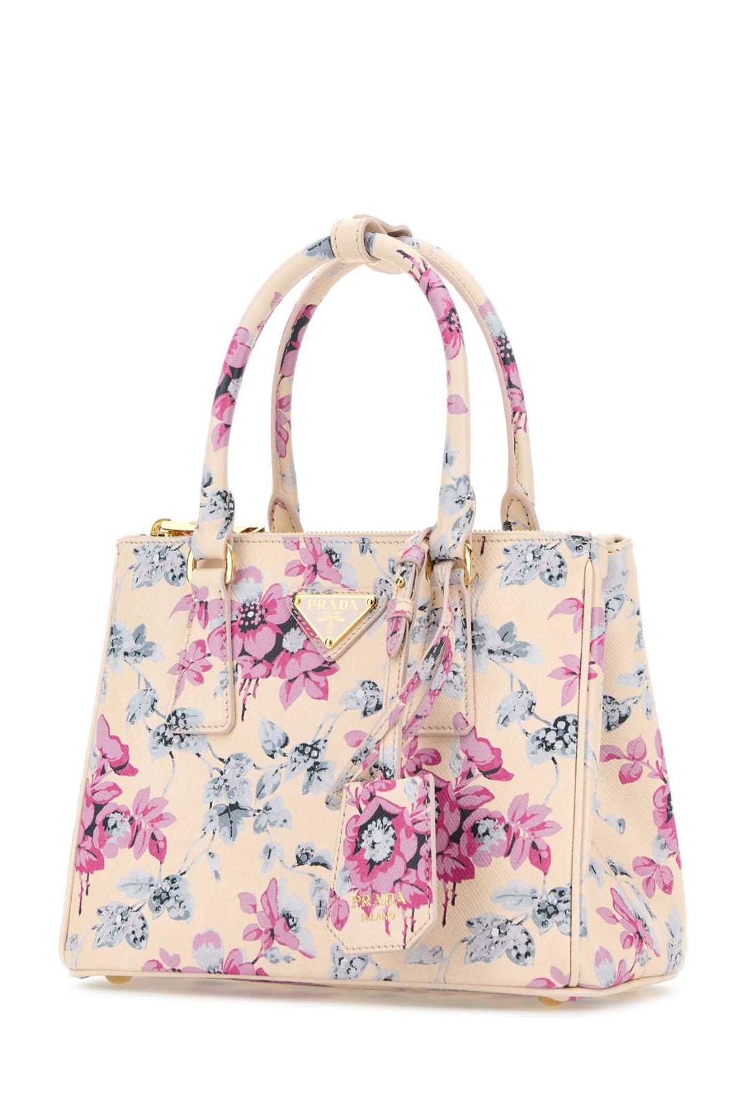 Prada Women Printed Leather Mini Galleria Handbag