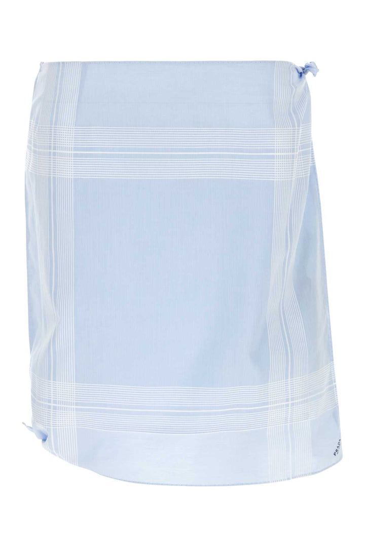 Prada Women Light Blue Cotton Skirt