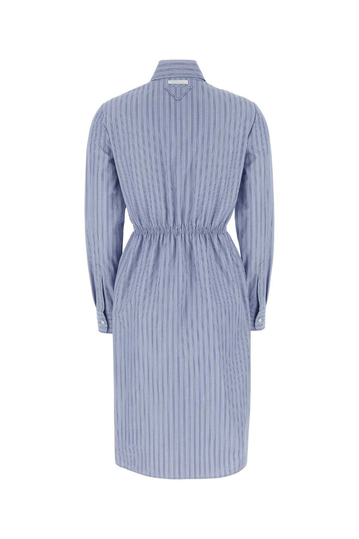 Prada Women Embroidered Chambray Shirt Dress