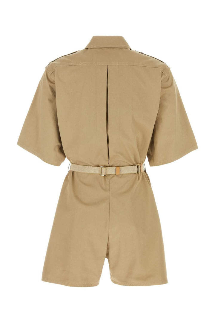 Prada Women Khaki Cotton Jumpsuit