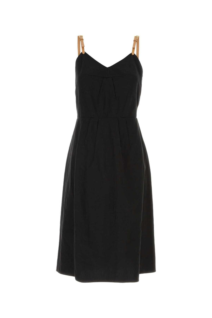 Prada Women Black Linen Blend Dress