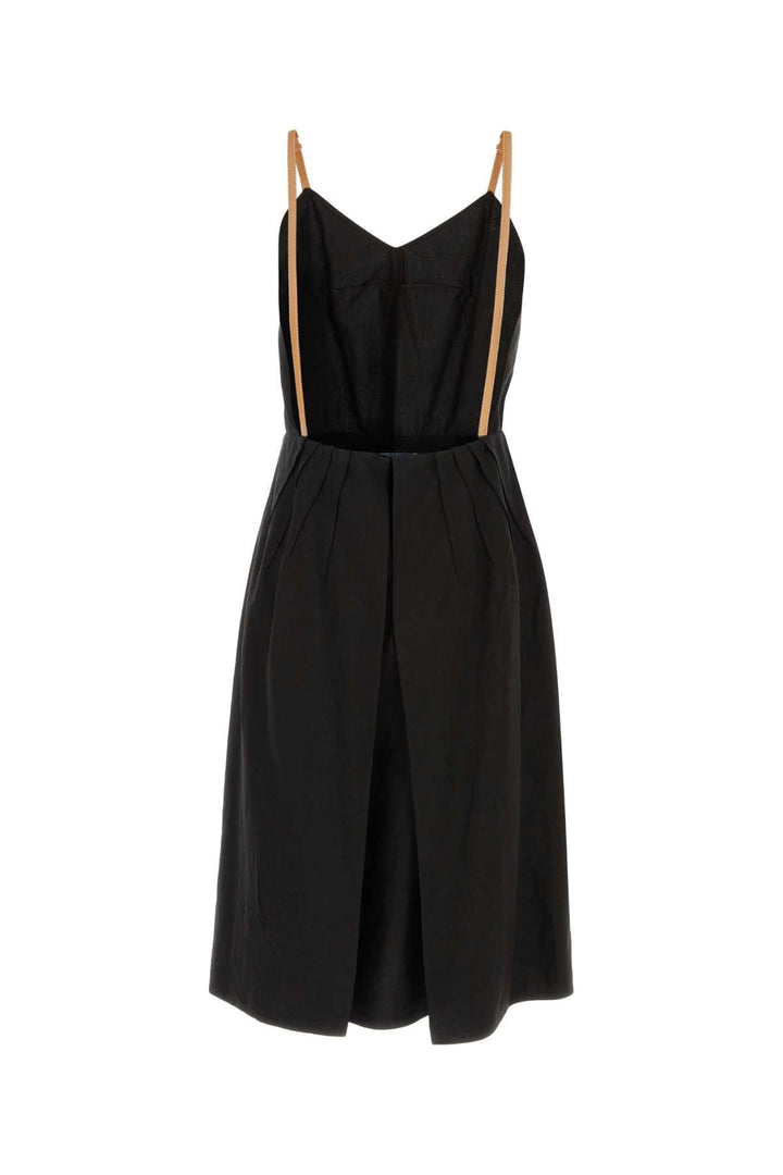 Prada Women Black Linen Blend Dress