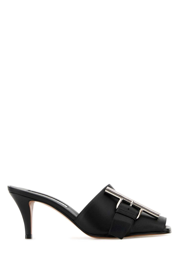 Alexander Mcqueen Women Black Leather Mules