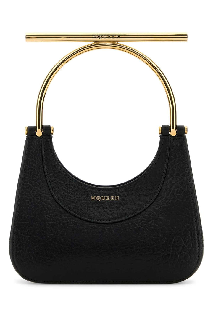 Alexander Mcqueen Women Black Leather Mini Cross-Bar Handbag
