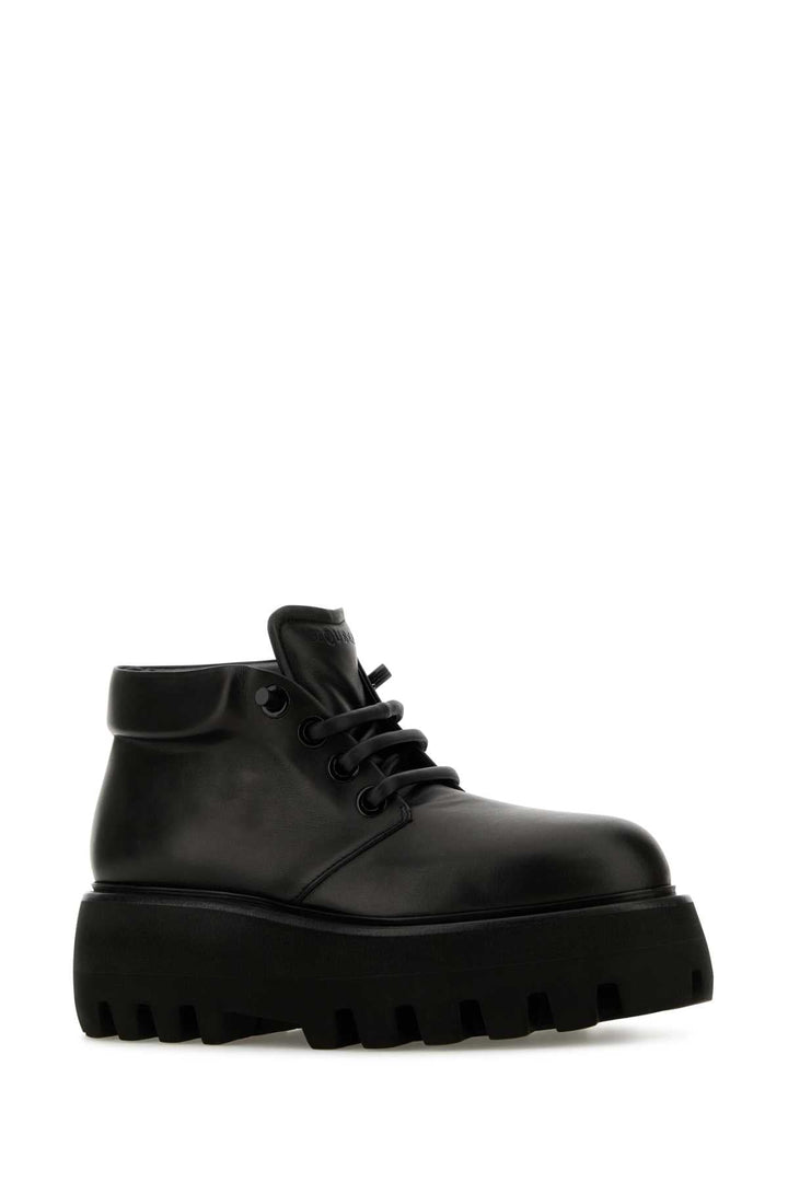 Alexander Mcqueen Men Black Nappa Leather Sofa Lace-Up Shoes