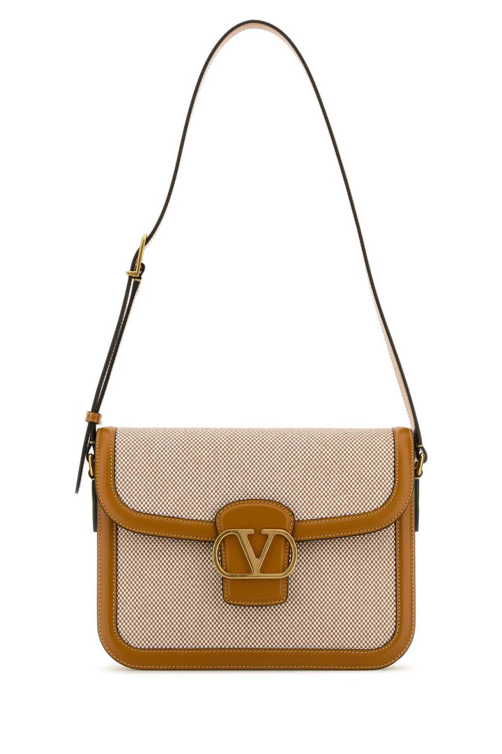 Valentino Garavani Women Two-Tone Canvas And Leather 9To5 Shoulder Bag