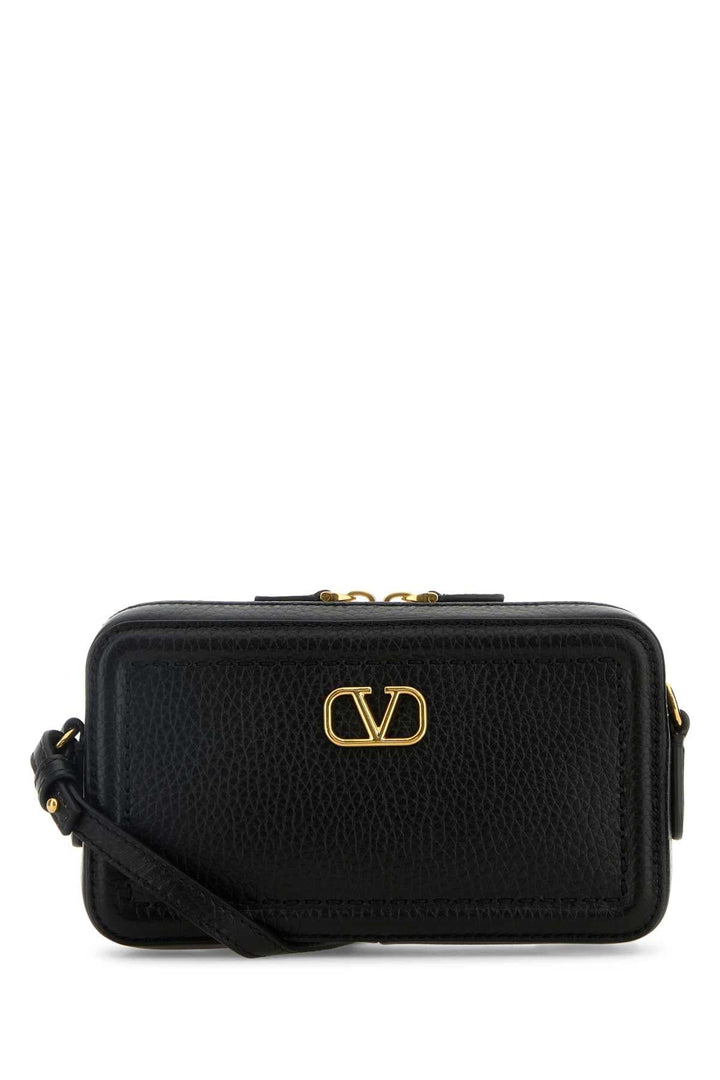 Valentino Garavani Women Black Leather Vlogo Crossbody Bag