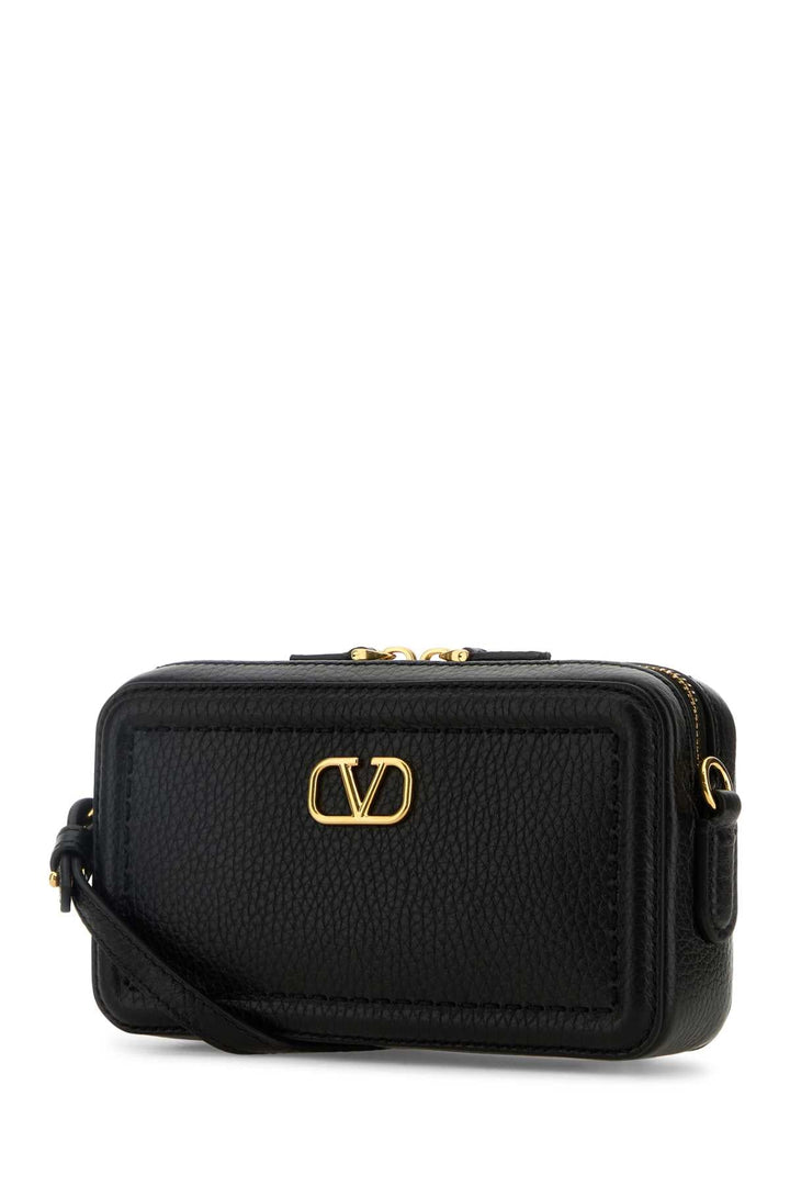 Valentino Garavani Women Black Leather Vlogo Crossbody Bag