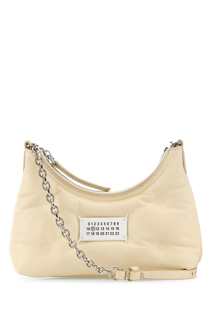 Maison Margiela Women Ivory Nappa Leather Micro Glam Slam Hobo Shoulder Bag