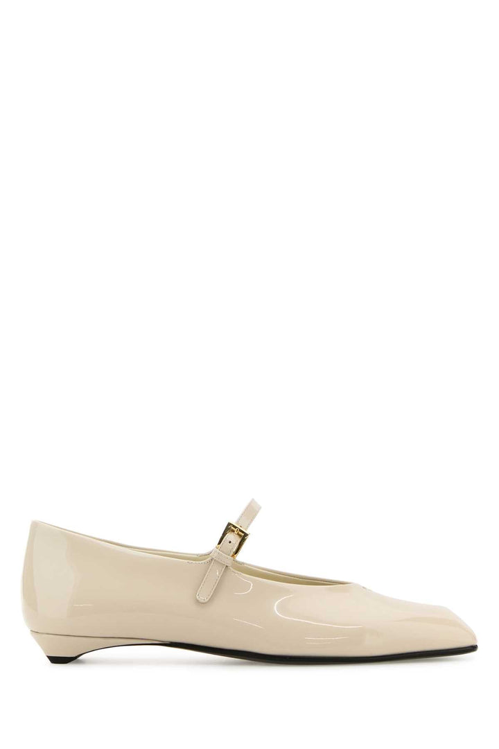 Prada Women Ivory Leather Ballerinas