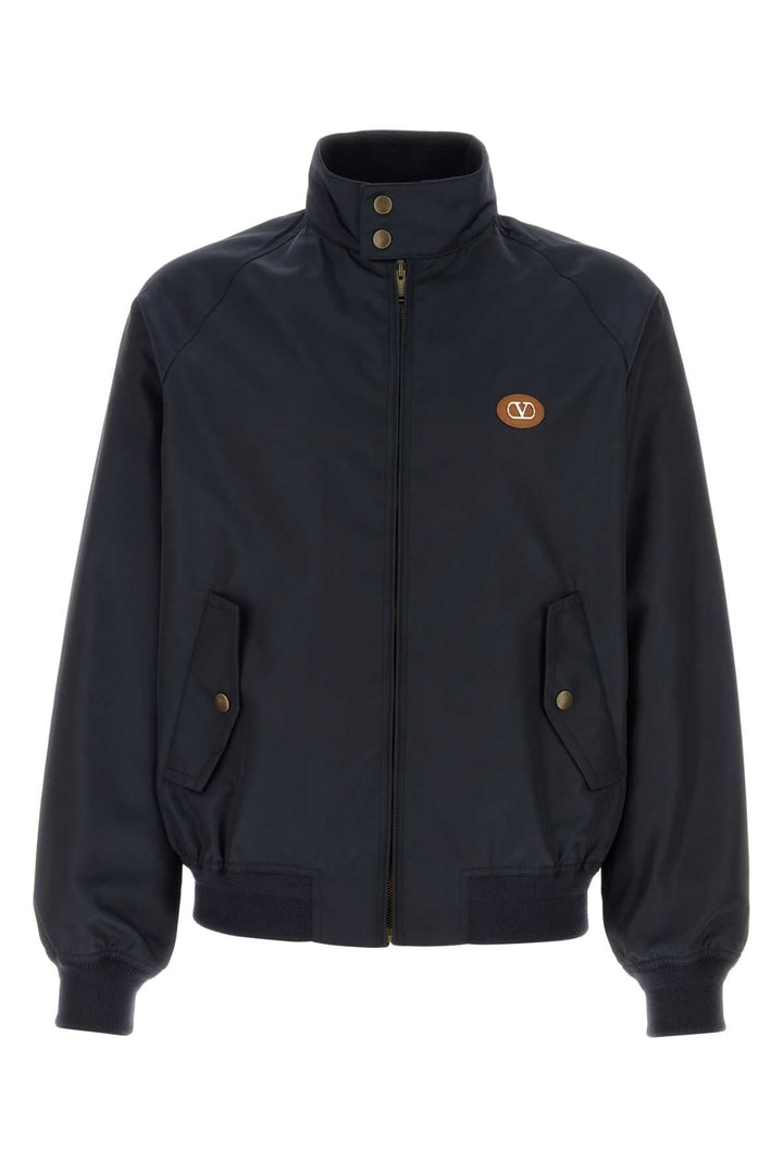 Valentino Garavani Men Navy Blue Nylon Jacket