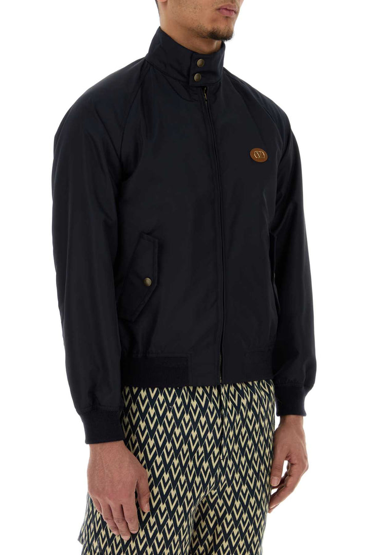 Valentino Garavani Men Navy Blue Nylon Jacket