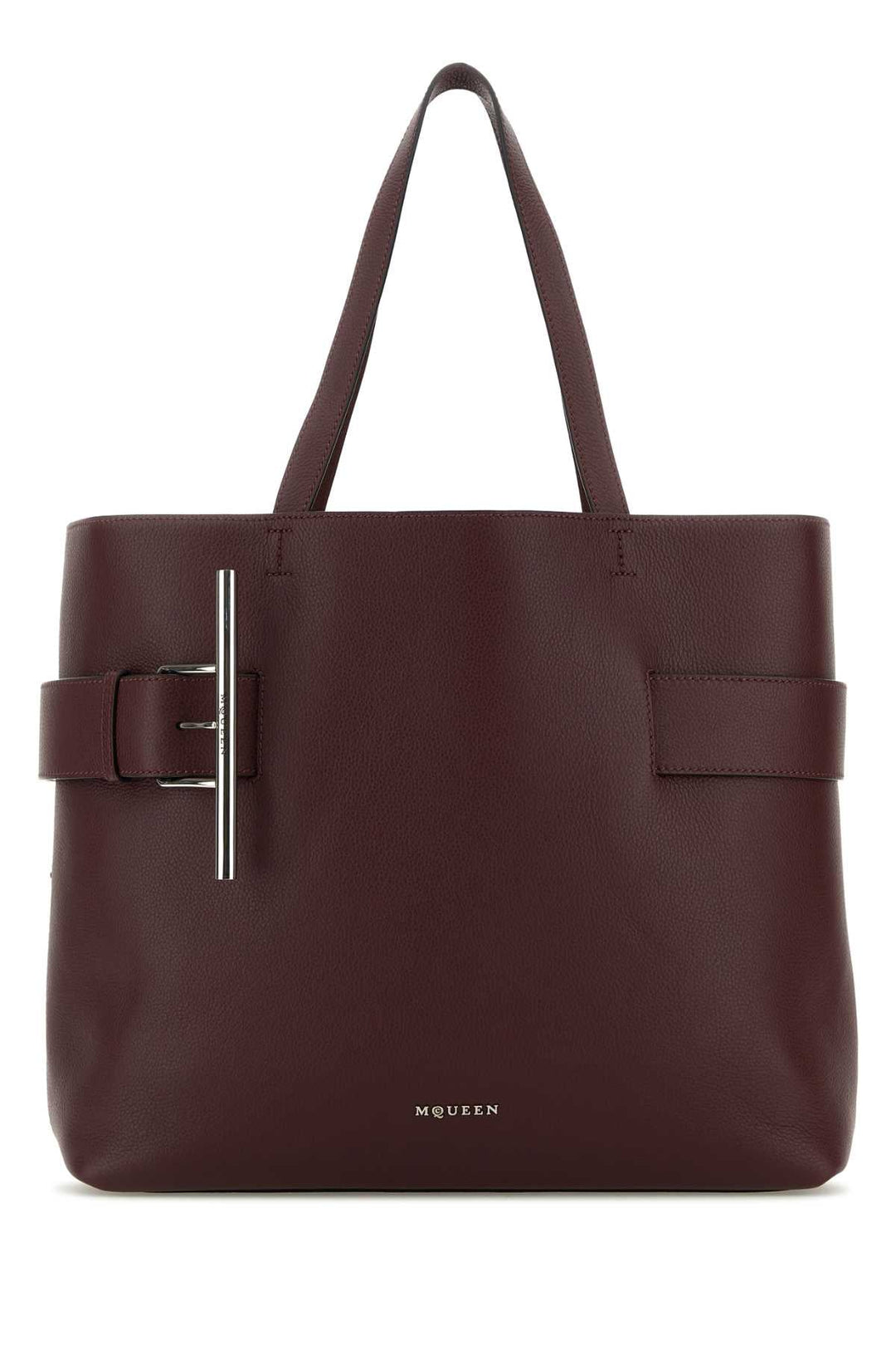 Alexander Mcqueen Women Tyrian Purple Leather T-Bar Shopping Bag