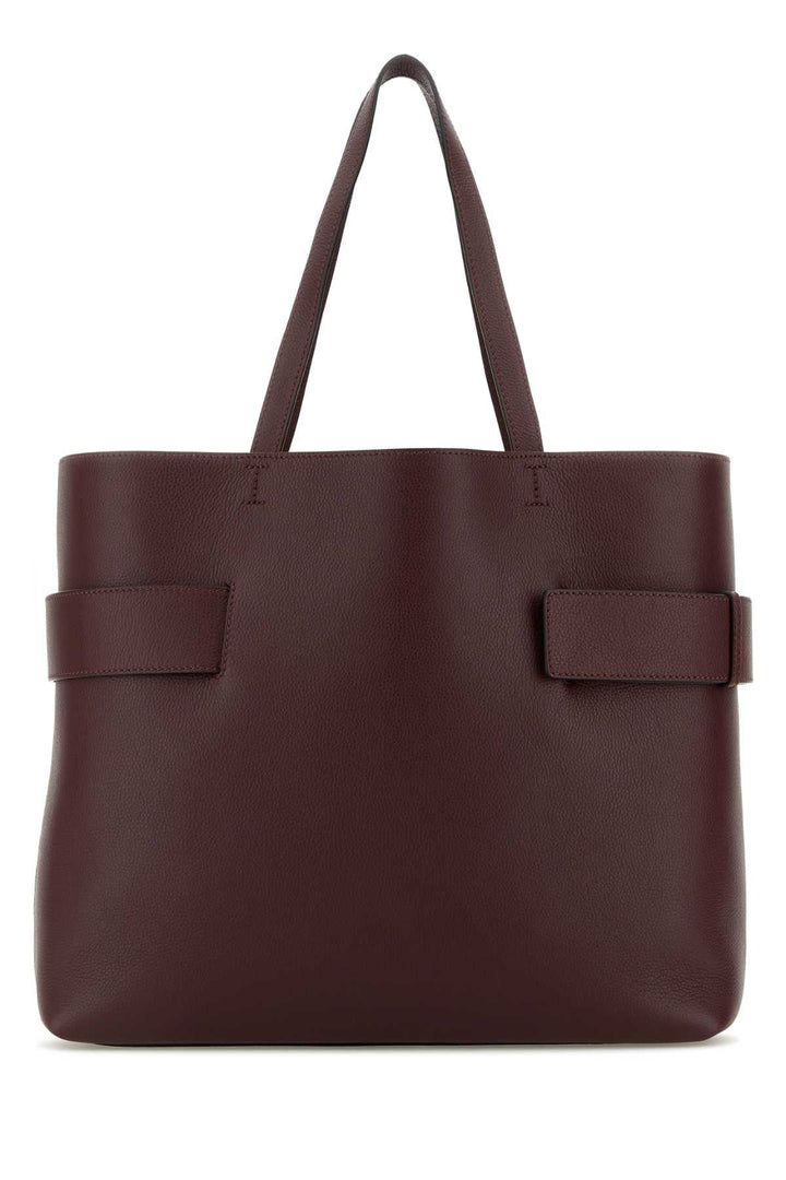 Alexander Mcqueen Women Tyrian Purple Leather T-Bar Shopping Bag